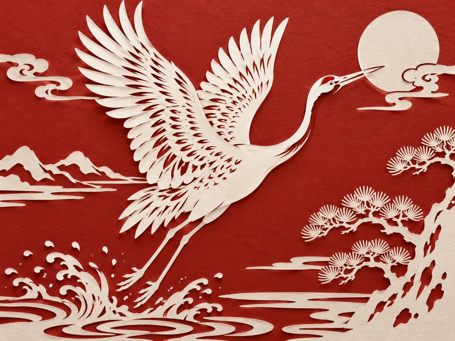 鹤与月：纸上流光